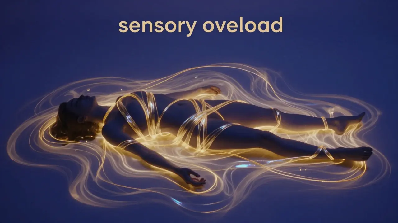 Abstraktní zobrazení hlubokého uvolnění a energetického proudění v těle.