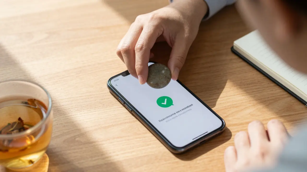Ručka terapeuta vedle telefonu s potvrzenou rezervací
